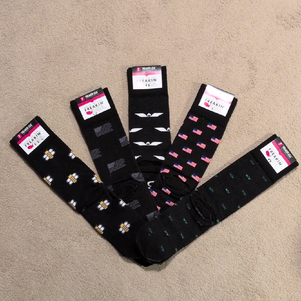 Men's Black Patterned Dress Socks Set